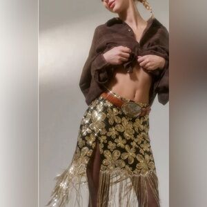 NWT For love and lemons 🍋 sparkly gold ✨ mini skirt